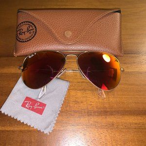 Ray-Ban Polarized Aviator- Red Reflection